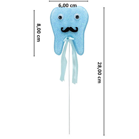 Diş Buğdayı Simli Çubuk Süs, Mavi, 30 Adet