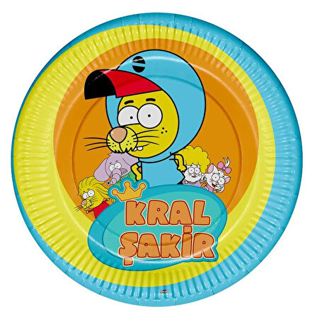 Kral Şakir, 23 cm, Karton Tabak, 8 Adet