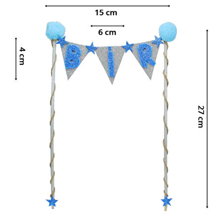 Pasta Süsü 27cm x 15cm, BİR - Mavi