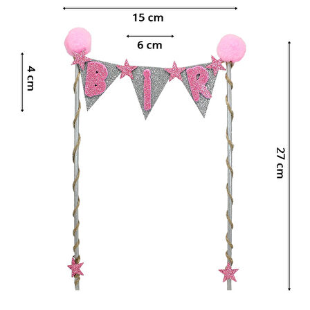 Pasta Süsü 27cm x 15cm, BİR - Pembe