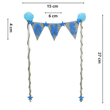 Pasta Süsü 27cm x 15cm, ONE - Mavi