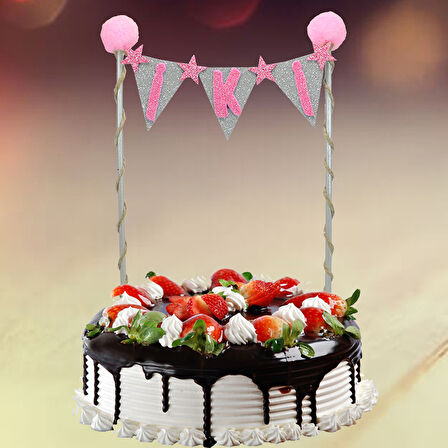 Pasta Süsü 27cm x 15cm, İKİ - Pembe