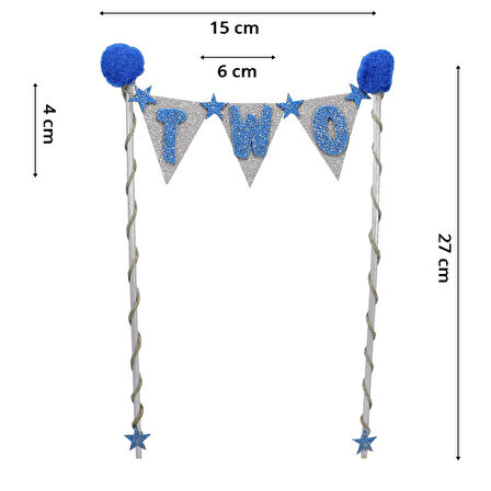 Pasta Süsü 27cm x 15cm, TWO - Mavi