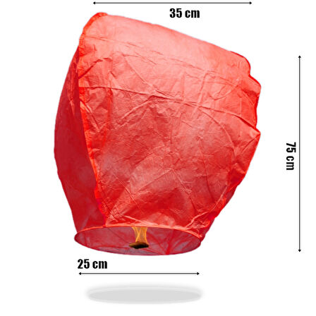 Dilek Feneri, Dilek Balonu Kırmızı - 3 Adet