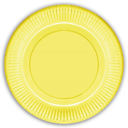 Makaron Karton Tabak, 23 cm x 8 Adet - Sarı