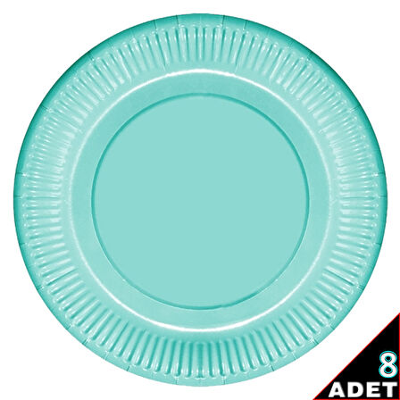 Makaron Karton Tabak, 23 cm x 8 Adet - Yeşil