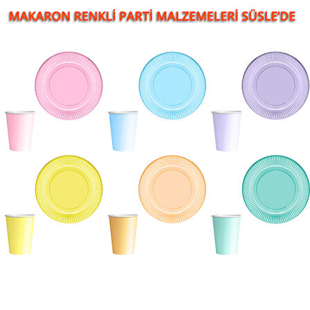 Makaron Karton Tabak, 23 cm x 8 Adet - Yeşil