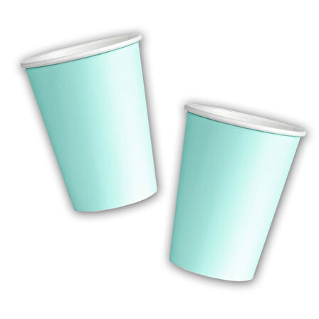 Makaron Karton Bardak, 8 Adet - Yeşil