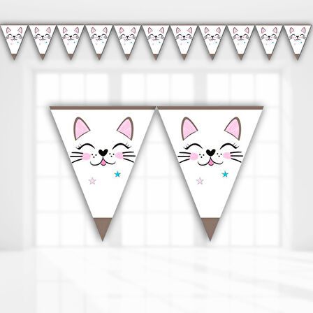 Miss Cat Üçgen Bayrak Flama - 3,20 mt.