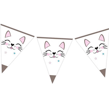 Miss Cat Üçgen Bayrak Flama - 3,20 mt.