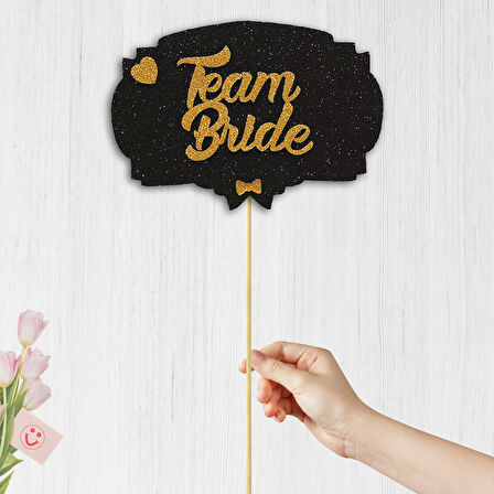 Team Bride Konuşma Balonu Çubuğu - Siyah & Altın