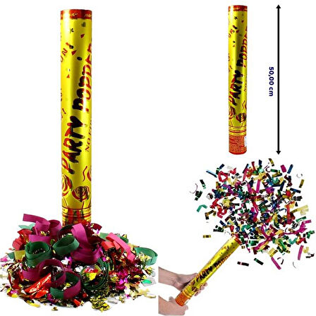 Kağıt ve Metalize Parçalı Konfeti 50 cm