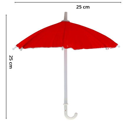 Dekoratif SüS Şemsiyesi, 25 cm - Kırmızı