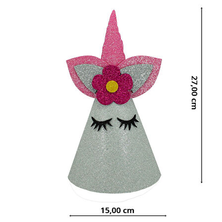 Unicorn Simli Eva Şapka, 27 cm - Fuşya