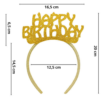 Happy Birthday Taç - Altın