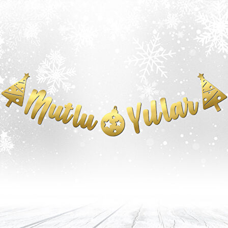 Mutlu Yıllar, Metalik Altın Banner - 2.10 mt