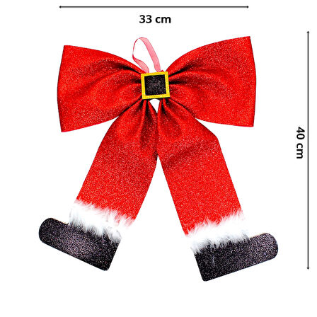 Noel Baba Simli Fiyonk - 40cm x 33cm