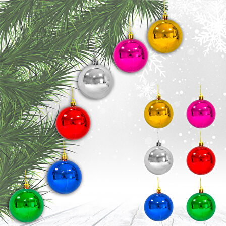 Yılbaşı Ağaç Süsü Cici Top, 6 cm - 6 Adet