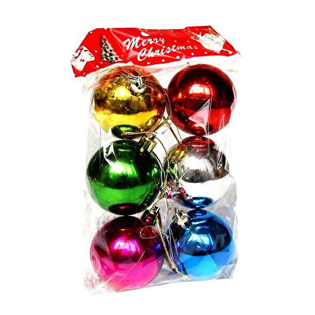 Yılbaşı Ağaç Süsü Cici Top, 6 cm - 6 Adet