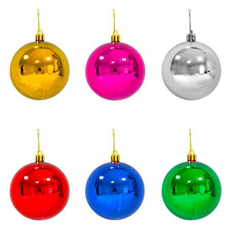 Yılbaşı Ağaç Süsü Cici Top, 6 cm - 6 Adet