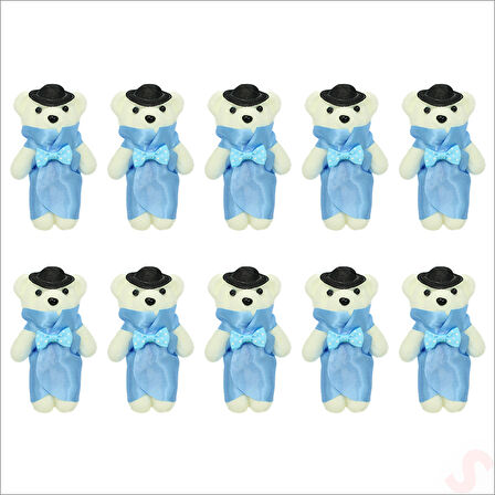 Minik Ayıcık SüS, 11cm x 6cm - Mavi - 10 Adet