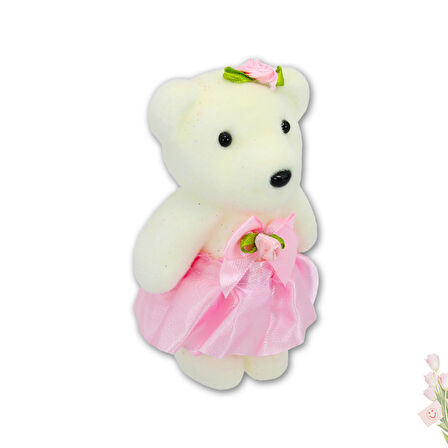 Minik Ayıcık Süs, 11cm x 6cm - Pembe - 10 Adet