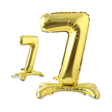 7 Rakam Ayaklı Folyo Balon, 65 cm - Altın