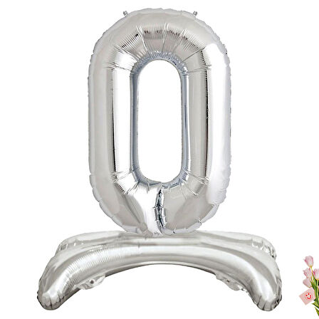 One Ayaklı Folyo Balon, 65 cm - Gümüş