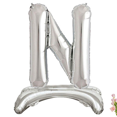 One Ayaklı Folyo Balon, 65 cm - Gümüş