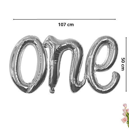 One Folyo Balon, 107 cm x 50 cm - Gümüş