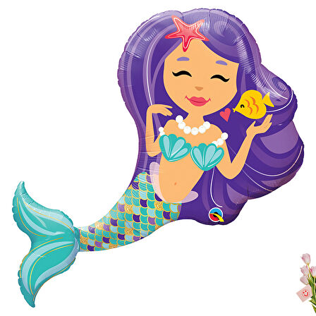 Deniz Kızı Folyo Balon - 75 cm x 55 cm
