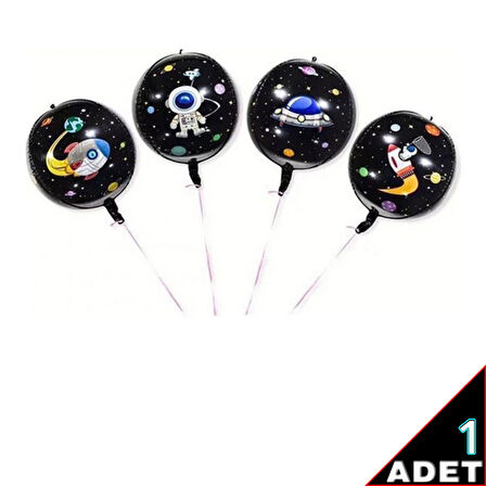 Uzay Temalı 60 cm Küre 4D Folyo Balon - 1 Adet