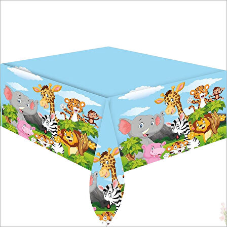 Safari Sevimli Hayvanlar Masa Örtüsü - 120cm x 180cm