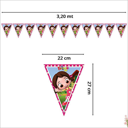 Niloya Üçgen Bayrak Flama - 3,2 mt