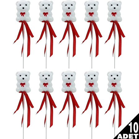 Ayıcık Çubuk, 22 x 4,5 x 3 cm Beyaz - 10 Adet