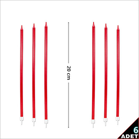 Krom MuM, 20 cm x 6 Adet - Kırmızı