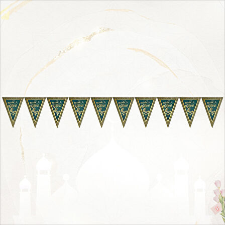 Hoşgeldin Ramazan Üçgen Bayrak Flama - 2 mt