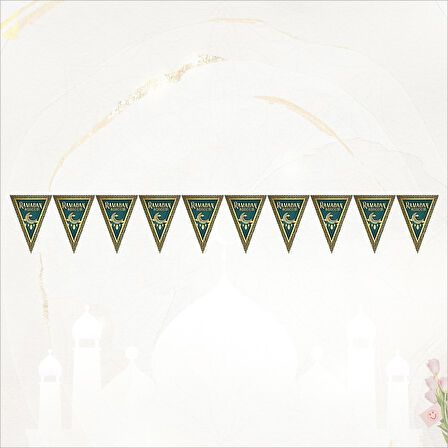 Ramadan Kareem Üçgen Bayrak Flama - 2 mt