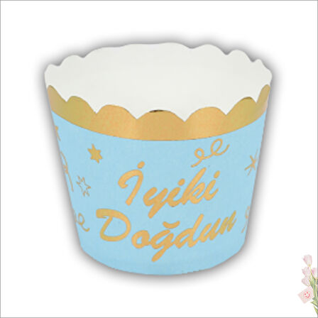 CupCake KeK Kapsülü İyiki Doğdun, 12 Adet - Mavi