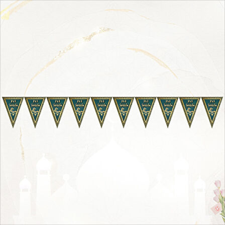 İyi Bayramlar Üçgen Bayrak Flama - 2 mt