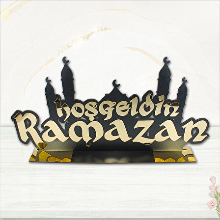 Hoşgeldin Ramazan Pleksi Dekoratif Masa Süsü, 47cm x 23cm