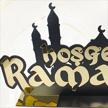 Hoşgeldin Ramazan Pleksi Dekoratif Masa Süsü, 47cm x 23cm