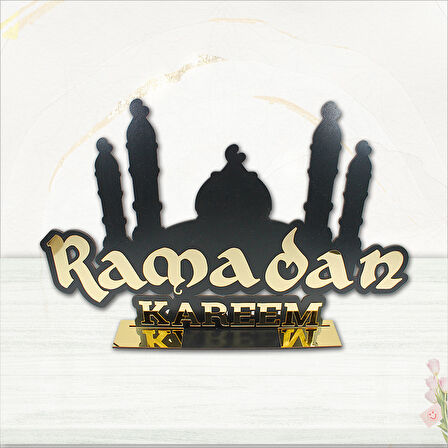Ramadan Kareem Pleksi Dekoratif Masa Süsü, 47cm x 30cm