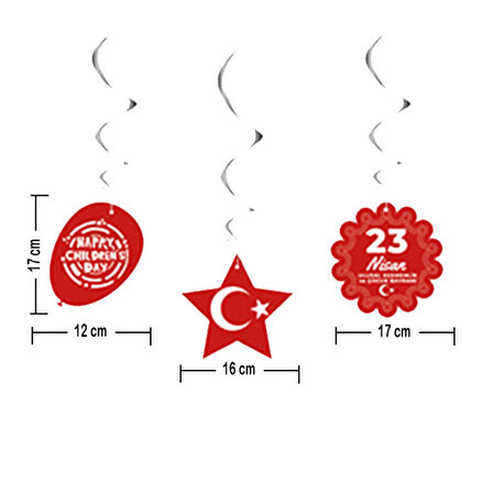 En Güzel Bayram 23 Nisan Kutlu Olsun 6'lı Tavan SüSü