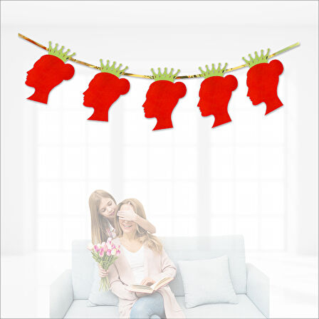 Kraliçe Anne Kafa Silüeti, Metalik Karton - 5 Adet