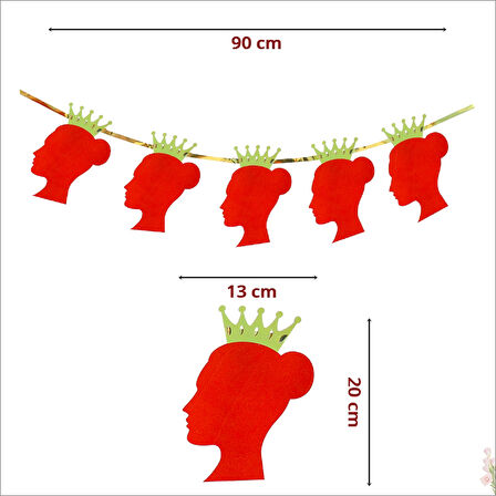 Kraliçe Anne Kafa Silüeti, Metalik Karton - 5 Adet