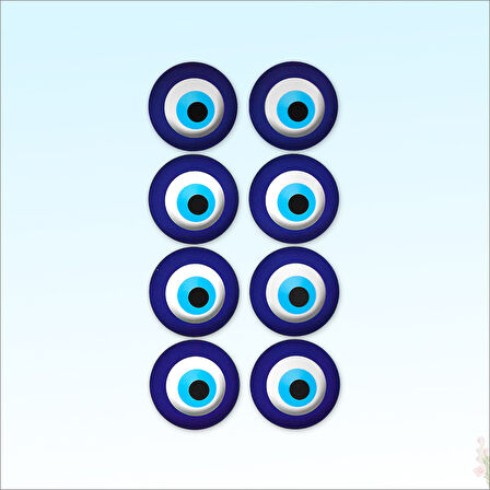 Nazar Boncuğu Dekoratif Duvar 3D Sticker - 13,5cm x 8 Adet