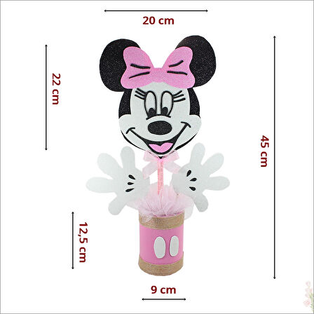 Minnie Mouse Masa Süsü, 45cm x 20cm - Pembe