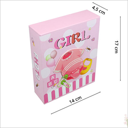Bebek Fotoğraf Albümü 40 Resimlik Kutulu - Pembe