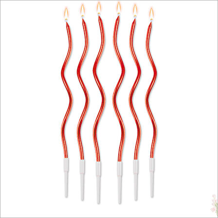 Spiral Krom MuM, 15 cm x 6 Adet - Kırmızı